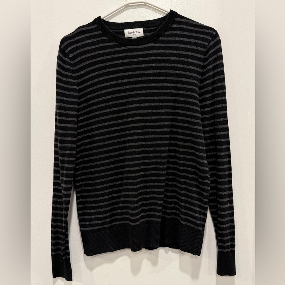 Goodfellow & Co Men's Dark Striped Crewneck Sweater
